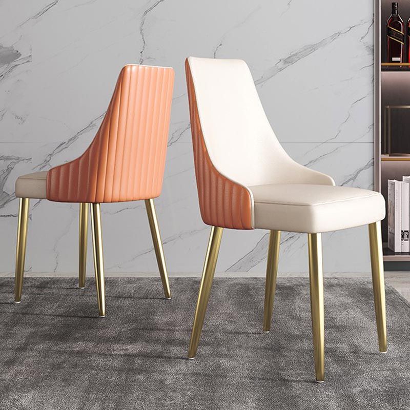 Glam Upholstered Dining Chair Leather Dining Chair with Gold Legs Clearhalo 'Dining Chairs' 'Dining Tables & Seating' 'dining_chair' 'furn' 'furn_dining_chair' 'Furniture' 'Kitchen & Dining Furniture' 1200x1200_42e1e794-adad-4e97-b82d-de4e5802f9c9
