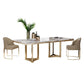 Glam Sintered Stone Dining Table Set with Double Pedestal Base Dining Furniture Clearhalo 'Dining Room Sets' 'Dining Tables & Seating' 'dining_room_set' 'furn' 'furn_dining_room_set' 'Furniture' 'furniture_dining_room_set' 'Kitchen & Dining Furniture' 'kitchen&dining_furn' 'kitchen' 1200x1200_42e207e1-7798-4998-93f2-92168d2bb417