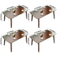 Rectangle 4 Legs Modern Dining Table Brown Tone Fixed Table with Solid Wood Clearhalo ' dining_table' 'Dining Tables & Seating' 'Dining Tables' 'Furniture' 'furniture_dining_table' 'Kitchen & Dining Furniture' 'kitchen&dining_furn' 'kitchen' 'kitchen_dining_table' 1200x1200_42e3f9c4-b4fe-40c7-923a-6deb2b5d99e2