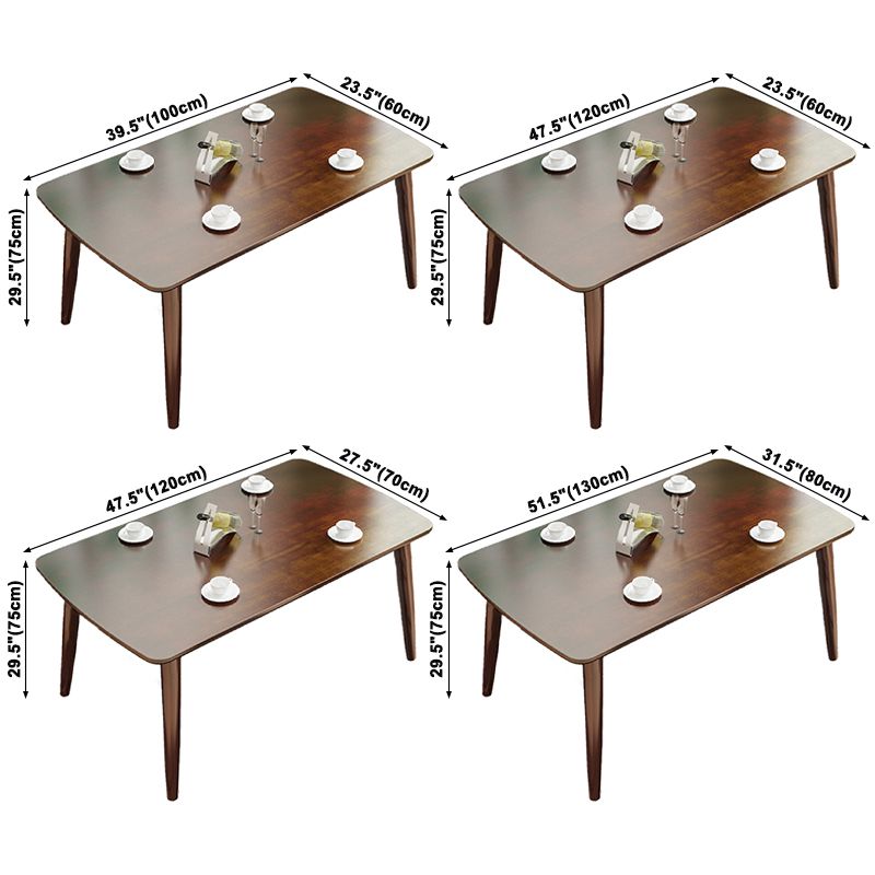Rectangle 4 Legs Modern Dining Table Brown Tone Fixed Table with Solid Wood Clearhalo ' dining_table' 'Dining Tables & Seating' 'Dining Tables' 'Furniture' 'furniture_dining_table' 'Kitchen & Dining Furniture' 'kitchen&dining_furn' 'kitchen' 'kitchen_dining_table' 1200x1200_42e3f9c4-b4fe-40c7-923a-6deb2b5d99e2