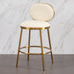 Nordic Glam Bar-stool PU Leather Counter Bar Stool with Metal Legs