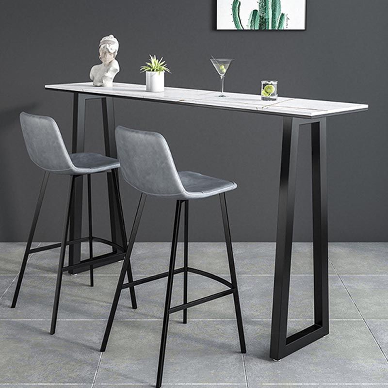 Black and Metal Base Table Rectangle Industrial Sintered Stone Bar Table Clearhalo 'Bar Furniture' 'Bar Tables' 'bar_tables' 'furn' 'furn_bar_tables' 'Furniture' 'Kitchen & Dining Furniture' 1200x1200_42e4d9a7-2f97-40de-a41e-cf1a270bbdad