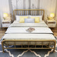 Metal Open-Frame Bed Solid Color Spindle Slat Bed With Custom Gold Legs