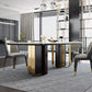 Faux Marble Dining Table Rectangle Dinner Table for Dining Room Clearhalo 'Dining Tables & Seating' 'Dining Tables' 'dining_table' 'furn' 'furn_dining_table' 'Furniture' 'Kitchen & Dining Furniture' 1200x1200_42e5e064-c58c-4611-a92d-4b330994fe3c
