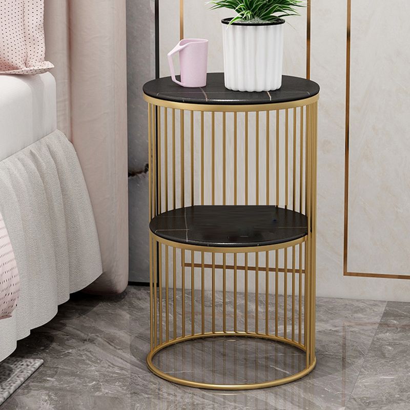 Moderne nachttafel stenen accenttafel nachtkastje met 2 planken voor woonkamer