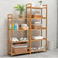 Modern Bamboo Vertical Book Shelf Brown Open Bookshelf for Study Room