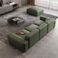 Contemporary Forest Green Cushions Square Arm Living Room Settee