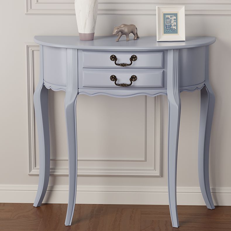 35.43 "Mesa de consola de 2 cavadores de altura Mada de madera maciza Mesa Fin de Media Luna para Hall