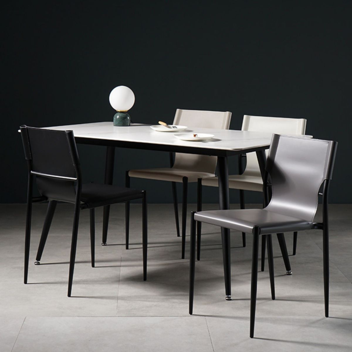 Industrial Style Leather Dining Side Chair Solid Back Armless Dining Chair Clearhalo ' kitchen&dining_furn' 'Dining Chairs' 'Dining Tables & Seating' 'dining_chair' 'furn' 'furn_dining_chair' 'Furniture' 'furniture_dining_chair' 'Kitchen & Dining Furniture' 'kitchen' 1200x1200_42ea9720-ae51-4060-bd66-99e4f020900c