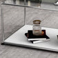 16.53"H Rectangle Glass Coffee Table Stainless Steel Frame Cocktail Table Clearhalo 'Coffee & Accent Tables' 'Coffee Tables' 'coffee_tables' 'furn' 'furn_coffee_tables' 'Furniture' 'Living Room Furniture' 1200x1200_42ec1eeb-c024-43fb-ad83-ee874b38288a