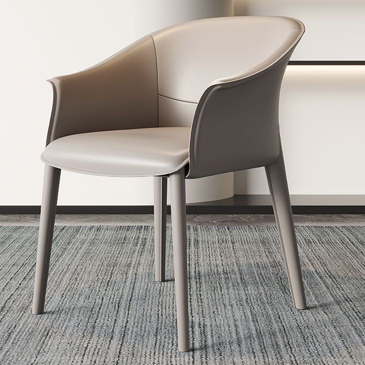 Silla de brazo de cena de cuero silla de brazo tapizado para el comedor