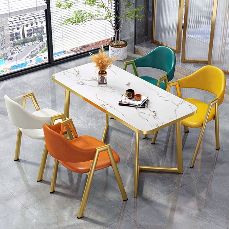 Glam Standard MDF Dining Table Rectangle Shape Dining Table for Kitchen Clearhalo ' dining_table' 'Dining Tables & Seating' 'Dining Tables' 'furn' 'furn_dining_table' 'Furniture' 'furniture_dining_table' 'Kitchen & Dining Furniture' 'kitchen&dining_furn' 'kitchen' 'kitchen_dining_table' 1200x1200_42ec9bb9-60d6-413b-88b2-f6cd6269beee