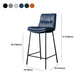 Scandinavian Metal Barstool Faux Leather Counter Stool With Iron 4 Legs