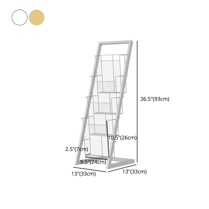Closed Back Ladder Bookcase Glam Style Metal Book Shelf for Home Office Clearhalo 'Bookcases' 'furn' 'furn_bookcases' 'Furniture' 'furniture_bookcases' 'Office Furniture' 1200x1200_42f27f70-238b-43f5-a16b-4671a2258c41