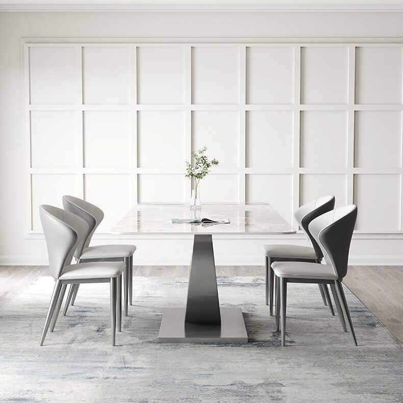 1/2/4/5/6/7/8 Pieces Dining Chair Set Sintered Stone Dining Room Set with Pedestal Base Clearhalo 'Dining Room Sets' 'Dining Tables & Seating' 'dining_room_set' 'furn' 'furn_dining_room_set' 'Furniture' 'furniture_dining_room_set' 'Kitchen & Dining Furniture' 1200x1200_42f2efa2-48ae-4c8c-953c-66bc82e77ef7