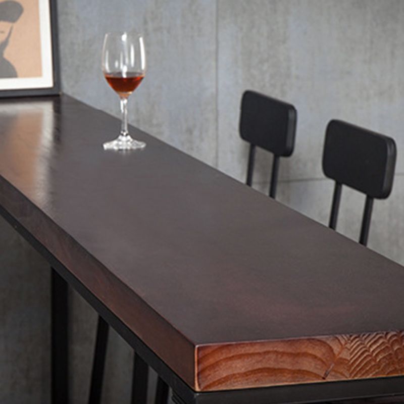 Brown Modern Style Bar Table in Metal and Wood Indoor Counter Table Clearhalo 'Bar Furniture' 'Bar Tables' 'bar_tables' 'furn' 'furn_bar_tables' 'Furniture' 'furniture_bar_tables' 'Kitchen & Dining Furniture' 1200x1200_42f4161d-966c-4d4c-bdf9-f7ed6dbf853f