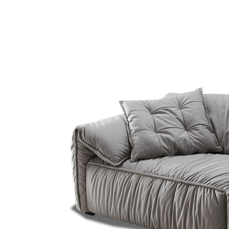 Sofá de sofá de brazo superior de almohada estándar contemporáneo con almohadas en gris