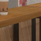 Industrial Rectangle Bar Height Table Solid Wood Bar Table with Double Pedestal Base