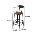 1/5 Pieces Industrial Rectangular Pub Table Set Wooden Counter Table with High Stools