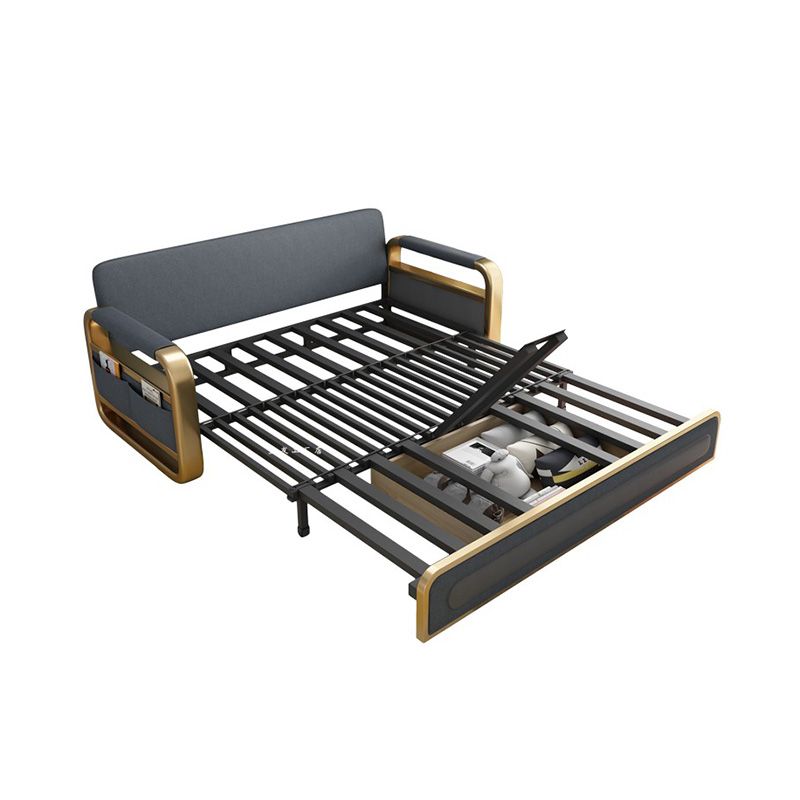 Faux Leather Metal Arm Convertible Futon Sofa Bed Tight Back Loveseat Clearhalo 'furn' 'furn_sofas' 'Furniture' 'furniture_sofas' 'kitchen' 'kitchen_sofas' 'Living Room Furniture' 'Sofa' 'sofas' 1200x1200_42f62741-4a80-4892-857c-efcecfe98a8e