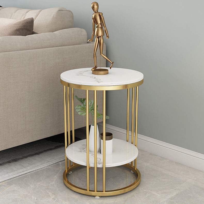 Contemporary Faux Marble Accent Table Nightstand 21.65" Tall Bed Nightstand Clearhalo 'Bedroom Furniture' 'furn' 'furn_night_stand' 'Furniture' 'night_stand' 'Nightstands' 1200x1200_42f67abb-1e17-4fc6-a93d-c3a37bb1442e