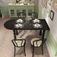 Modern Style Dining Table Solid Wood Dining Room Table in Black