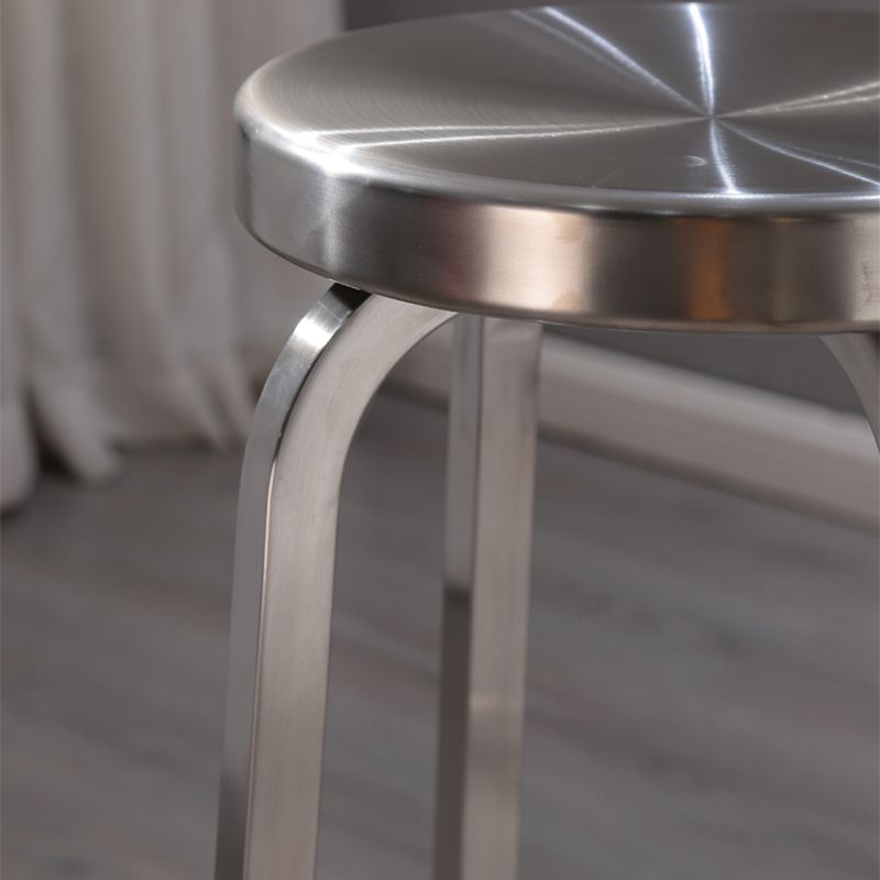 Silver Industrial 29.5" H Barstool Glossy Stainless Steel Brushed Tall Stool 1 Piece Clearhalo 'Bar Furniture' 'Bar Stools' 'bar_stools' 'furn' 'furn_bar_stools' 'furniture_bar_stools' 'Kitchen & Dining Furniture' 'kitchen&dining_furn' 'kitchen' 'kitchen_furn' Furniture' 1200x1200_42f91f14-3df8-49a0-beeb-6cdeb94fe255