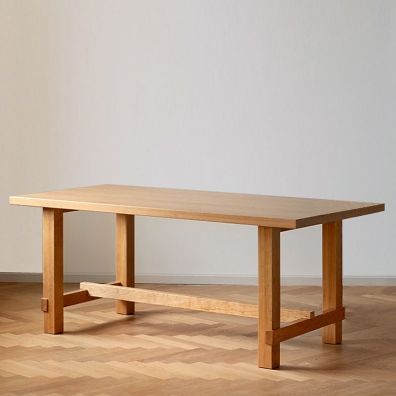 Contemporary Rectangular Solid Wood Tabletop Dining Table with Trestle Clearhalo 'Dining Tables & Seating' 'Dining Tables' 'dining_table' 'furn' 'furn_dining_table' 'Furniture' 'Kitchen & Dining Furniture' 1200x1200_42f9bdb5-7d92-462c-ae0a-617fbbbd9bc8