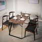 Natural and Black Dining Table Set 1/2/3/5/7 Pieces Rectangle Industrial Dinette Set Clearhalo 'Dining Room Sets' 'Dining Tables & Seating' 'dining_room_set' 'furn' 'furn_dining_room_set' 'Furniture' 'Kitchen & Dining Furniture' 1200x1200_42faad23-9bce-4a40-af04-c839abd182a3