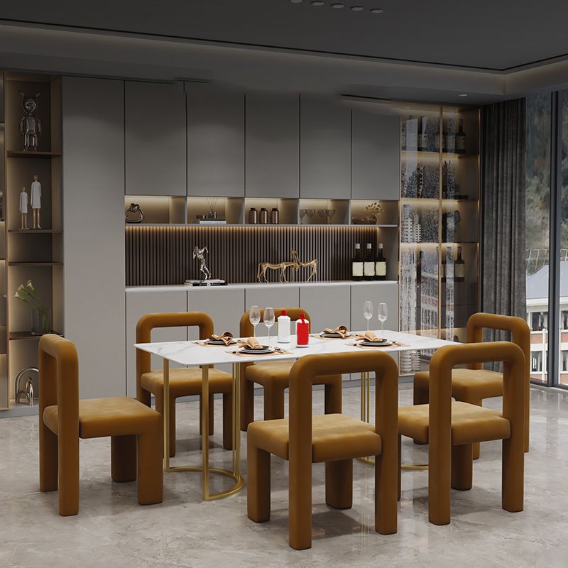 Moderne Parsons eetkamerstoel fluwelen eetkamerstoel voor eetkamer