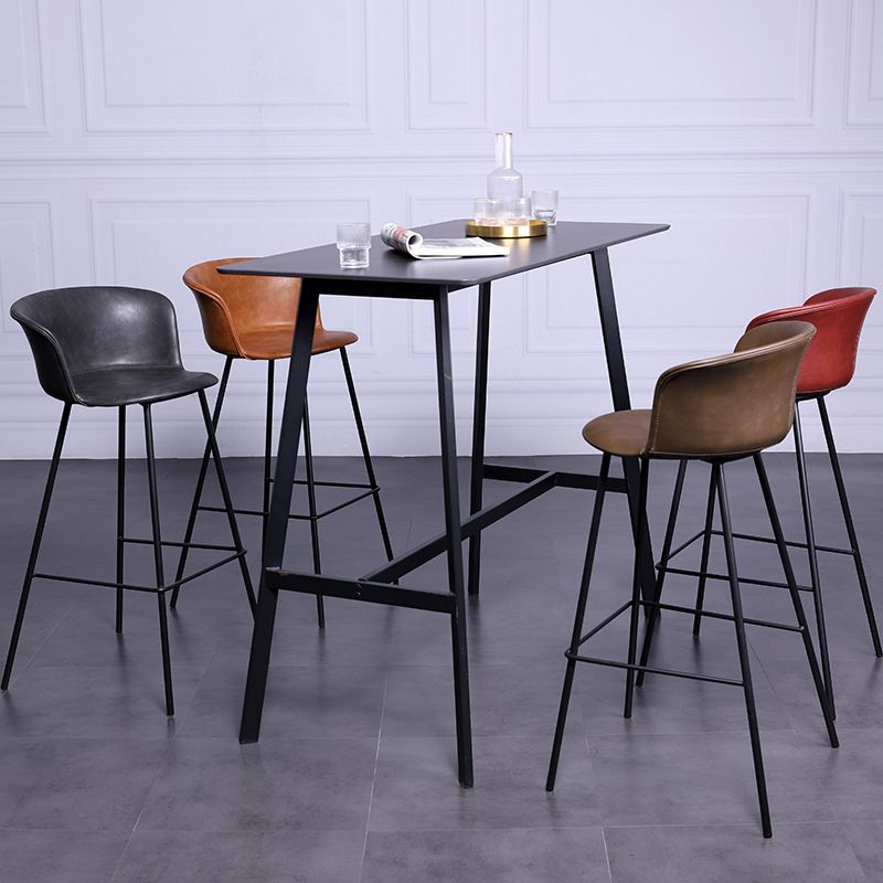 Modern Bar-stool Bucket Seat Counter Bar Stool with Metal Legs for Home Use Clearhalo 'Bar Furniture' 'Bar Stools' 'bar_stools' 'furn' 'furn_bar_stools' 'Furniture' 'Kitchen & Dining Furniture' 1200x1200_42fbfb2d-9076-408b-b921-bd934e3e87c2