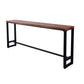Mesa rectangular negra con altura de barra, mesa de pub tipo bistró con tapa de madera maciza