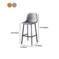 Contemporary Metal Barstool Low Back Turantable Faux Leather Cushion Footrest Stool