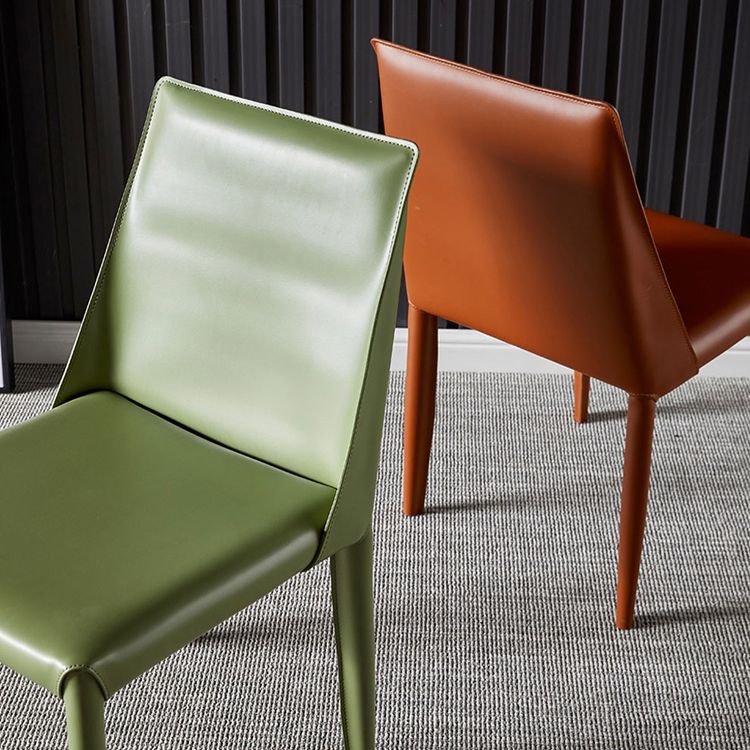 Modern Metal Dining Armless Chair Leather Dining Room Chair for Restaurant Use Clearhalo ' kitchen&dining_furn' 'Dining Chairs' 'Dining Tables & Seating' 'dining_chair' 'furn' 'furn_dining_chair' 'Furniture' 'furniture_dining_chair' 'Kitchen & Dining Furniture' 'kitchen' 1200x1200_42fdb8b0-8de5-4efb-b0d0-7a5a2333cb88