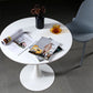 Metal Contemporary Round Dining Table Wood Top Table with Tulip Clearhalo ' dining_table' 'Dining Tables & Seating' 'Dining Tables' 'furn' 'furn_dining_table' 'Furniture' 'furniture_dining_table' 'Kitchen & Dining Furniture' 'kitchen&dining_furn' 'kitchen' 'kitchen_dining_table' 1200x1200_42ff31f1-1951-4c52-8fac-706adbe74599