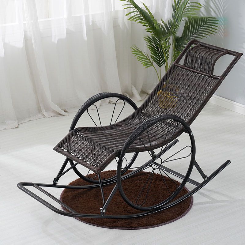 Modern Wicker Rocking Chair Brown Water Resistant Rocker for Living Room Clearhalo 'Chairs & Seating' 'furn' 'furn_rocking_chairs' 'Furniture' 'Living Room Furniture' 'Rocking Chairs' 'rocking_chairs' 1200x1200_42ff6453-d0e9-433f-b1f2-7ea169221dba