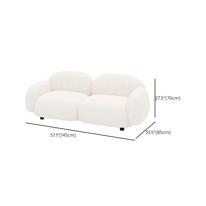 Contemporary Fabric Standard Settee Tight Back Rolled Arm Sofa