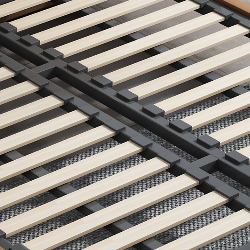 Zeitgenössisches gepolstertes Standardbett, rechteckiges Kopfteilbett