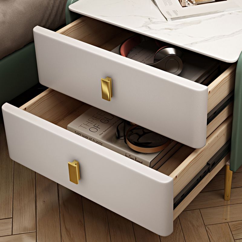 Comodino da comodino in pietra glam accento comodino con 2 cassetti