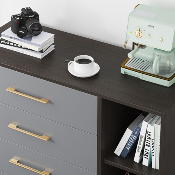 Commode de rangement en bois Glam classique Commode de chambre grise