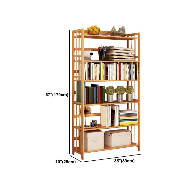 Contemporary Brown Bamboo Shelf Bookcase Open Bookcase for Study Room Clearhalo 'Bookcases' 'furn' 'furn_bookcases' 'Furniture' 'Office Furniture' 1200x1200_4302b471-2eea-4afa-8608-07f601e416ec