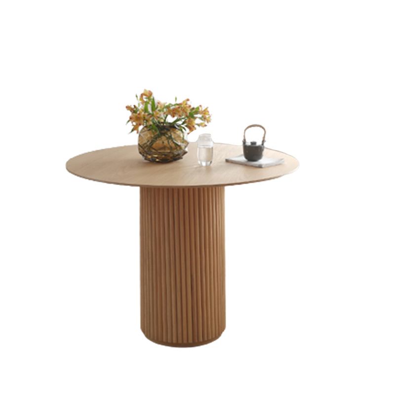 Round Pedestal Base Dining Table Modern Wood Table for Kitchen