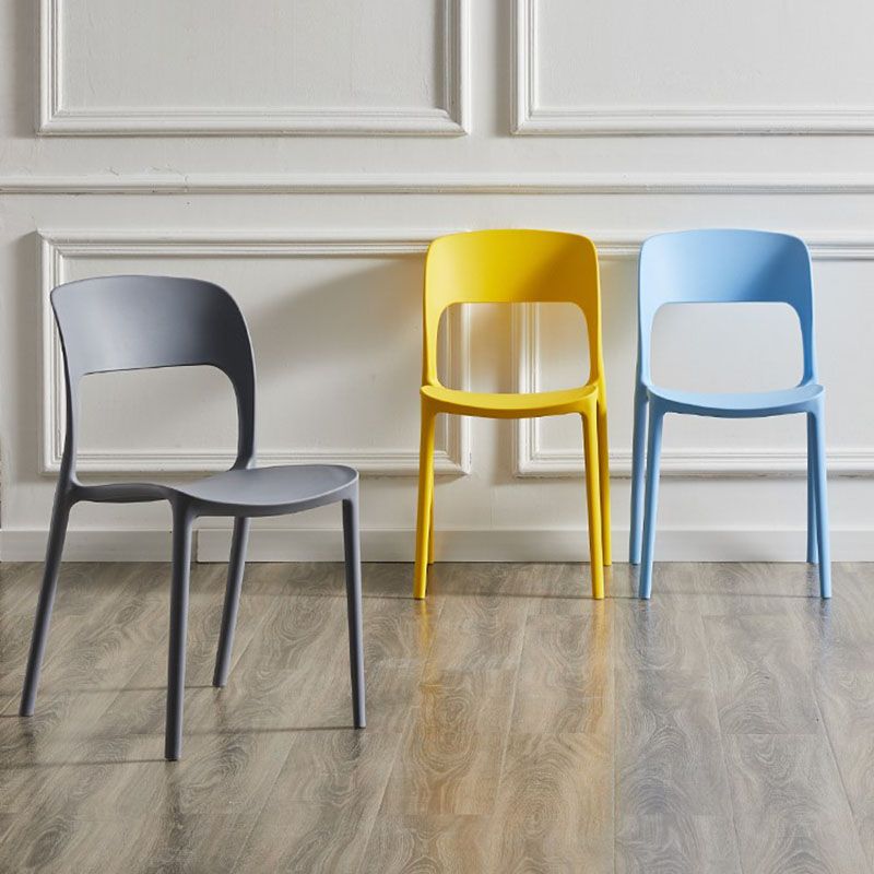 Nordic Style Open Back Dining Side Chair Plastic Dining Armless Chair for Home Clearhalo 'Dining Chairs' 'Dining Tables & Seating' 'dining_chair' 'furn' 'furn_dining_chair' 'Furniture' 'furniture_dining_chair' 'Kitchen & Dining Furniture' 1200x1200_43065b34-ac14-4647-8156-6bbffedacaef