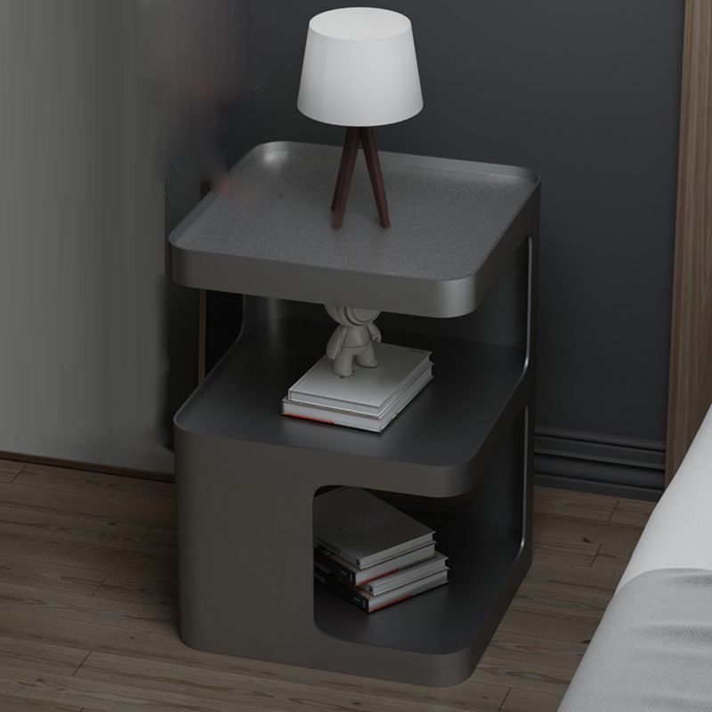 Table de nuit moderne en métal en métal ouvert pour chambre à coucher