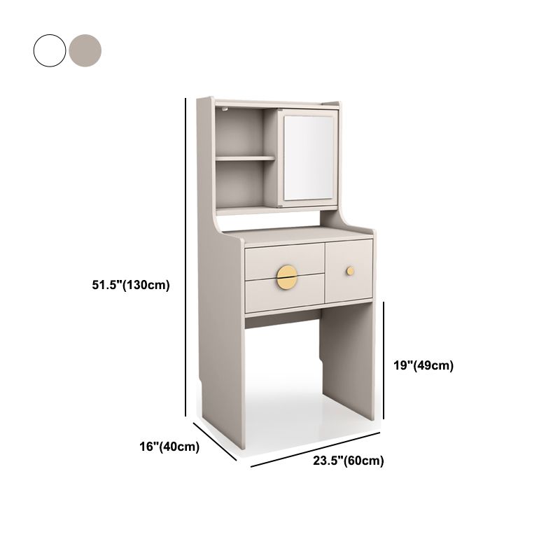 Moder de tocador de madera Costactar mesa de tocador gris/blanco con cajones