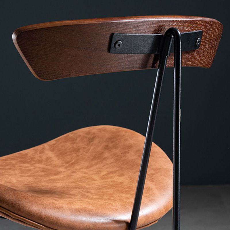 Industrial Style Leather Dining Armless Chairs Open Back Dining Side Chair Clearhalo ' kitchen&dining_furn' 'Dining Chairs' 'Dining Tables & Seating' 'dining_chair' 'furn' 'furn_dining_chair' 'Furniture' 'furniture_dining_chair' 'Kitchen & Dining Furniture' 'kitchen' 1200x1200_4308b656-440c-4c7c-a876-347df8f732ba