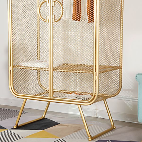 Contemporary Style Wardrobe Cabinet Metal Wardrobe Closet for Bedroom Clearhalo 'Armoires & Wardrobes' 'armoires_wardrobes' 'Bedroom Furniture' 'furn' 'furn_armoires_wardrobes' 'Furniture' 1200x1200_4309c706-9360-4b4b-97dc-508dce26e015