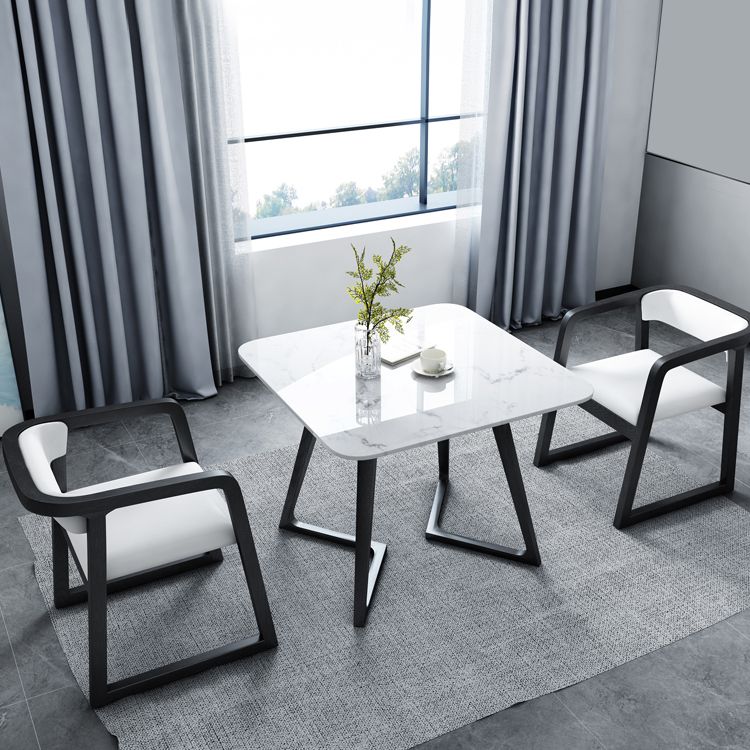 Industrial Square Shape Sintered Stone Dining Table White Standard Dining Table for Kitchen Clearhalo ' dining_table' 'Dining Tables & Seating' 'Dining Tables' 'furn' 'furn_dining_table' 'Furniture' 'furniture_dining_table' 'Kitchen & Dining Furniture' 'kitchen&dining_furn' 'kitchen' 'kitchen_dining_table' 1200x1200_430a37ba-9075-4c69-b7d1-b6eff45814a4
