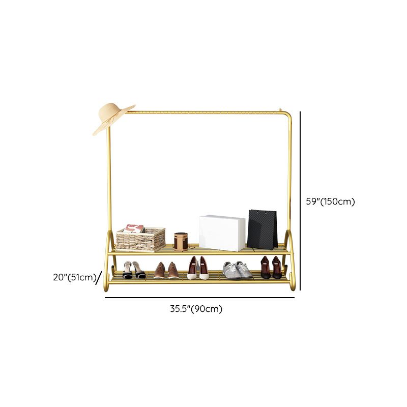 Estantería de almacenamiento de riel colgante enmarcado de metal de Glam Hall