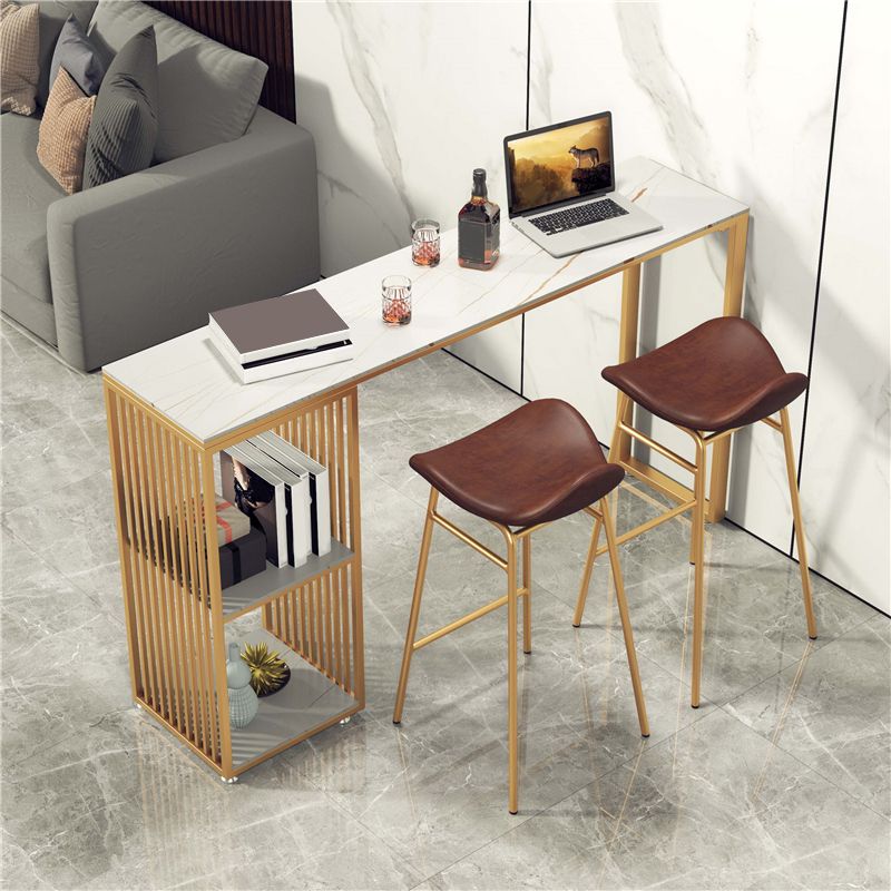 Faux Leather Bar Stools Glam Iron Backless Bar Stool with Footrest Clearhalo 'Bar Furniture' 'Bar Stools' 'bar_stools' 'furn' 'furn_bar_stools' 'Furniture' 'Kitchen & Dining Furniture' 1200x1200_430c727e-d387-4b9c-988e-a42a9c28fc66